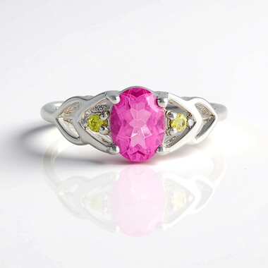 Anillo en plata con Cuarzo rosado