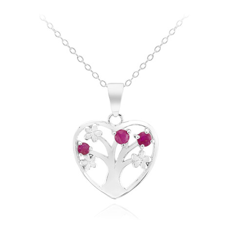 Burmesischer Rubin-Silberhalskette