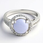 Anello in argento con Calcedonio Blu