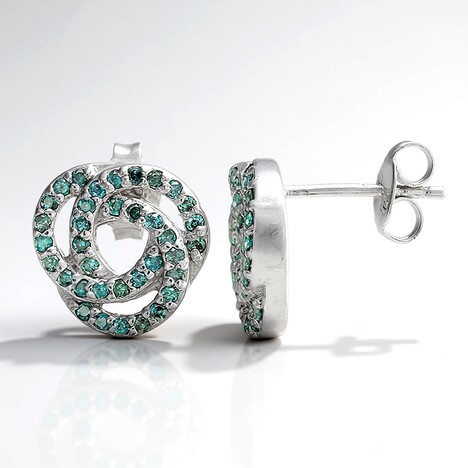 Orecchini placcati in platino con Diamante Fancy