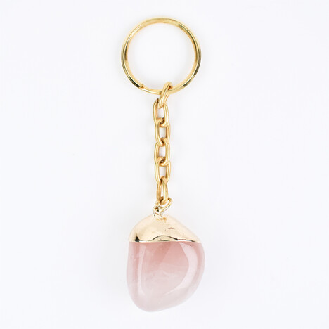 Accesorio en acero inoxidable con Cuarzo rosa