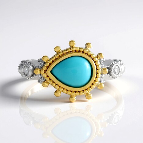 Anello in argento con Turchese Sleeping Beauty (Dallas Prince Designs)
