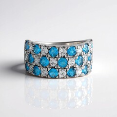Anello in argento con Apatite Blu Neon