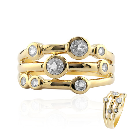 Anello in argento con Topazio Bianco