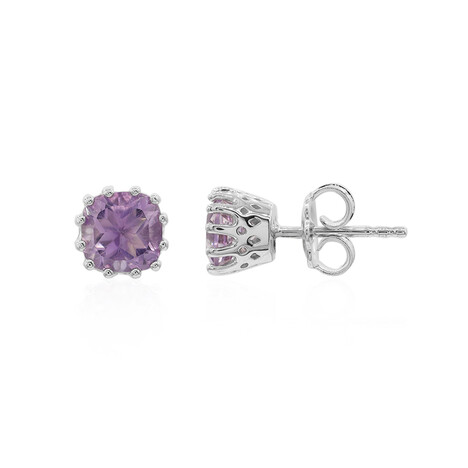 Rose de France Amethyst Silver Earrings