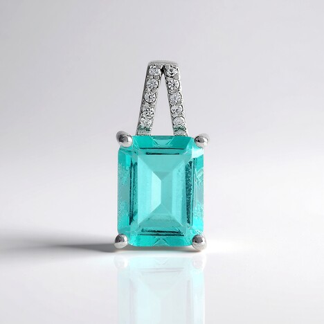 Ciondolo in argento con Quarzo color paraiba