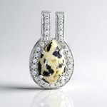 Ciondolo in argento con Diaspro Dalmata