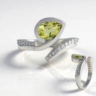Ouro Verde-Quarz-Silberring