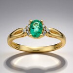Anello in oro con Smeraldo Zambia AAA