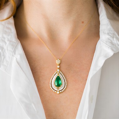Collier en or et Emeraude de Colombie (CIRARI)