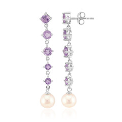 Boucles d'oreilles en argent et Perle blanche de culture d'eau douce