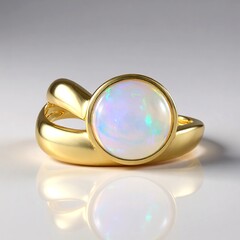 Anello in oro con Opale di Welo AAA (de Melo Gold)
