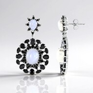 Pendientes en plata con Piedra de Luna arcoíris