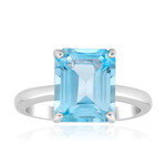 Zilveren ring met een hemel-blauwe topaas