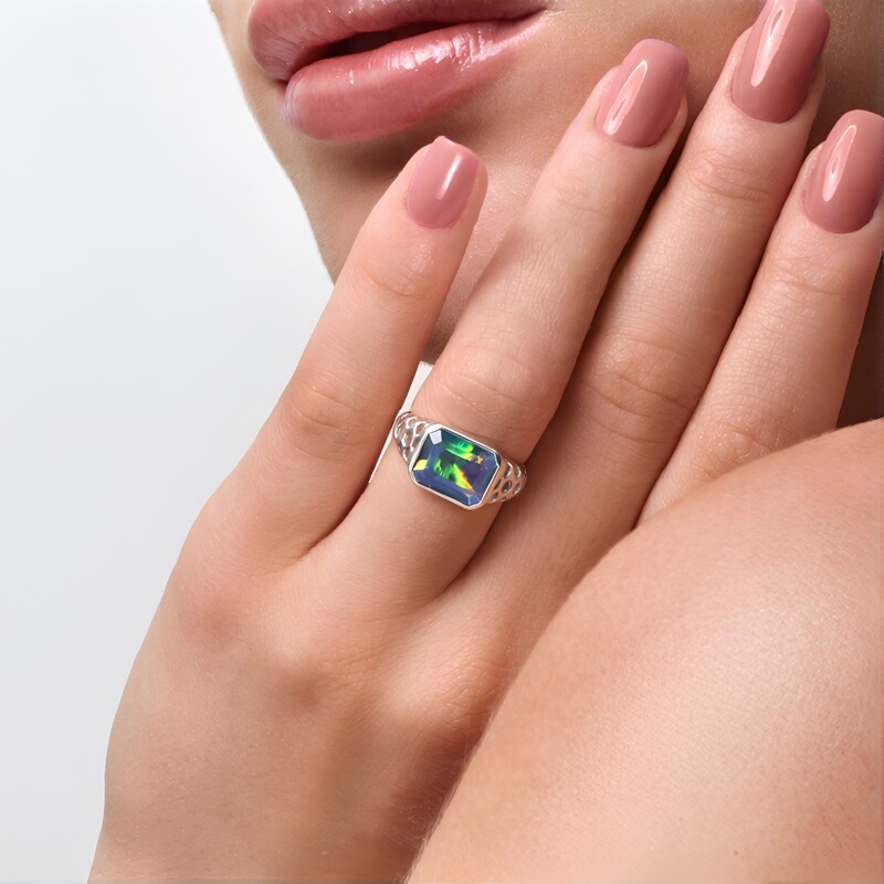 Bague en argent et Opale Mezezo (de Melo Essence)