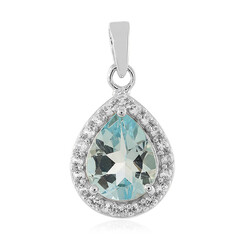 Zilveren hanger met een hemel-blauwe topaas