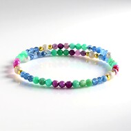 Bracelet en acier et Aigue-marine du Brésil (Riya)
