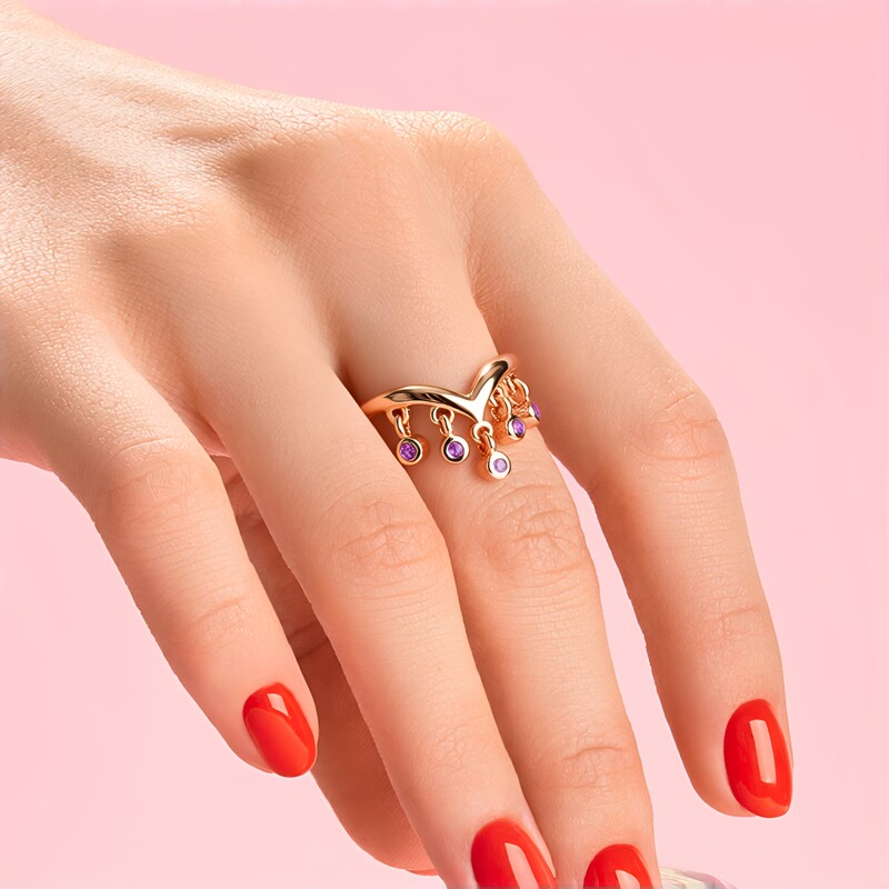 Anello in argento con Ametista (M de Luca)