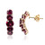 Boucles d'oreilles en or et Grenat Rhodolite