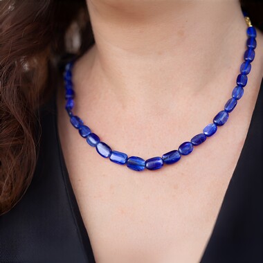 Collana in argento con Cianite del Nepal