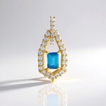 Ciondolo in argento con Apatite Blu Neon