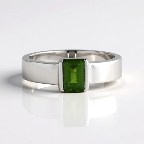 Anello in argento con Diopside Russo