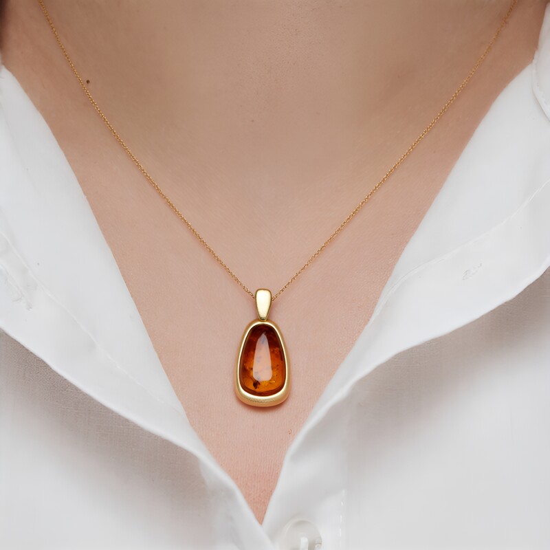 Baltischer Cognac-Bernstein-Silberanhänger (dagen)