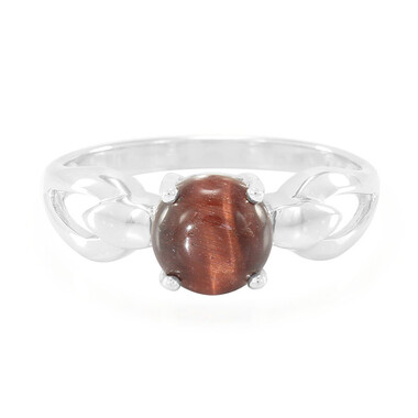 Rotes Tigerauge-Silberring