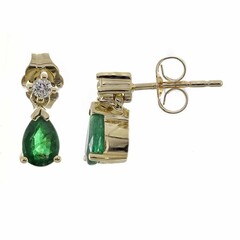 10K AAA Zambian Emerald Gold Earrings