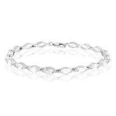 Zilveren armband met witte topaasstenen