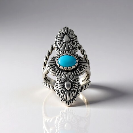 Anello in argento con Turchese Sleeping Beauty (Desert Chic)