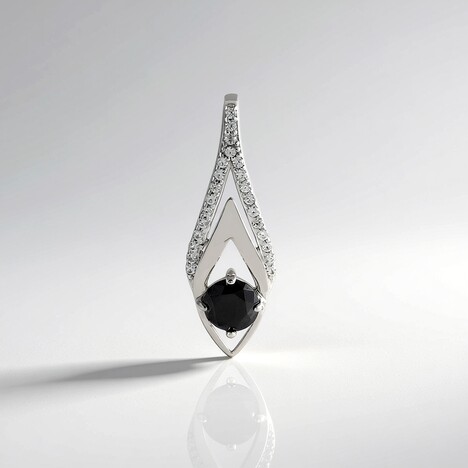 Ciondolo in argento con Diamante Nero (de Melo Essence)
