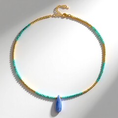 Collana in argento con Cianite del Nepal