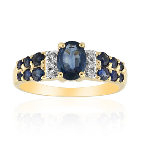 Anello in oro con Zaffiro Kanchanaburi