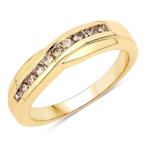 I2 Champagner-Brillant-Silberring