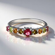 Anillo en plata con Turmalina rosa
