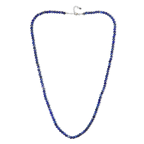 Zilveren halsketting met lapis lazulistenen