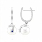 Pendientes en oro con Perla blanca del mar del sur (Michelle Albala)