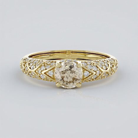 Anello in oro con Diamante Champagne I2 (de Melo)