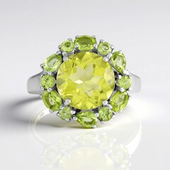 Anello in argento con Quarzo Ouro Verde