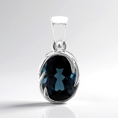 Colgante en plata con Topacio azul de Londres (Pallanova)