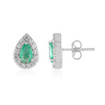 Pendientes en plata con Esmeralda de Colombia