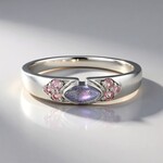 Anello in argento con Labradorite rosa Maniry