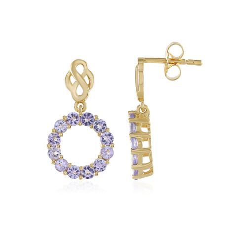 Tansanit-Silberohrringe