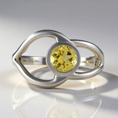 Anello in argento con Berillo Giallo