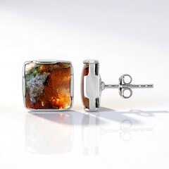 Orecchini in argento con Calcedonio