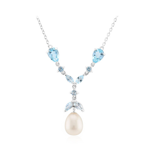 Collier en argent et Perle blanche de culture d'eau douce