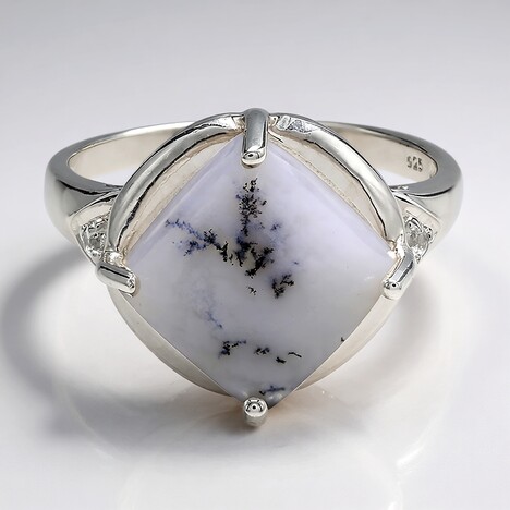 Bague en argent et Agate dendritique