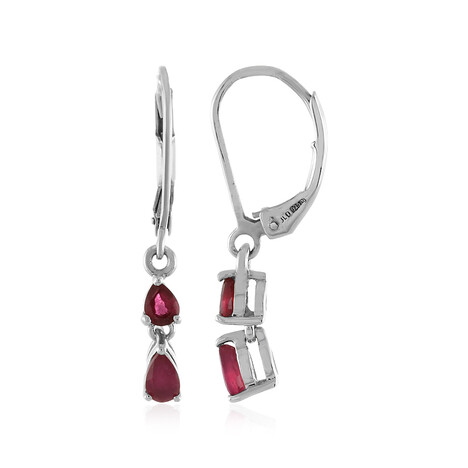 Orecchini in argento con Rubino del Madagascar