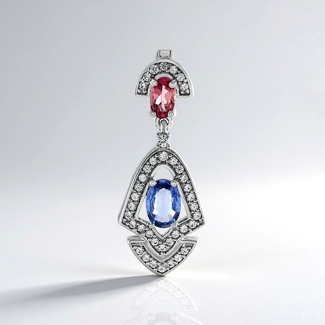 Ciondolo in argento con Zaffiro Ceylon Blu (non riscaldato)